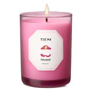 Aesthetic pink aroma candle in glass Packaging sticker