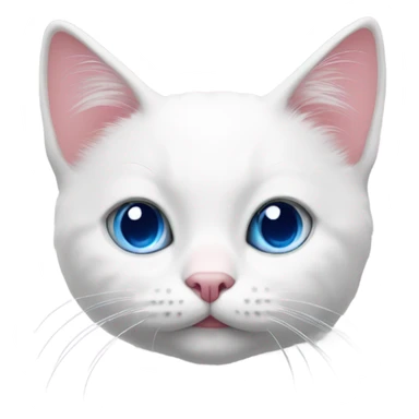 Small white cat with pink nose and big blue eyes sticker