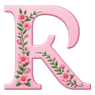 Pink romantic alphabet letter sticker