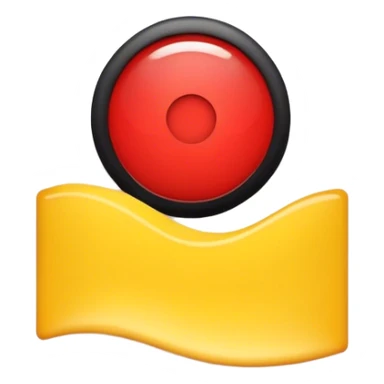 a wavy bladk and red redtangle with a medium sized yellow circle in the middle sticker