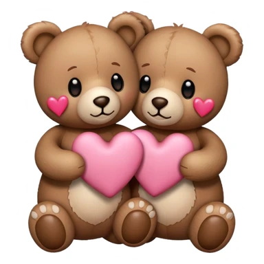 Two teddy bears holding hearts sticker