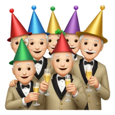 party hatted old men sticker