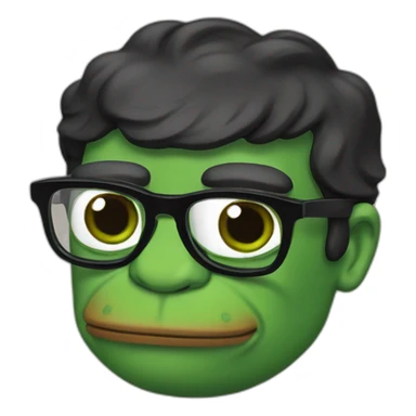 pepe frog black turtleneck glasses sticker
