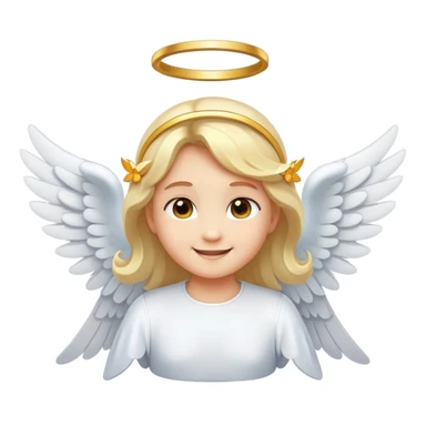 Smiling Face emoji with the wings and halo from the baby angel emoji sticker