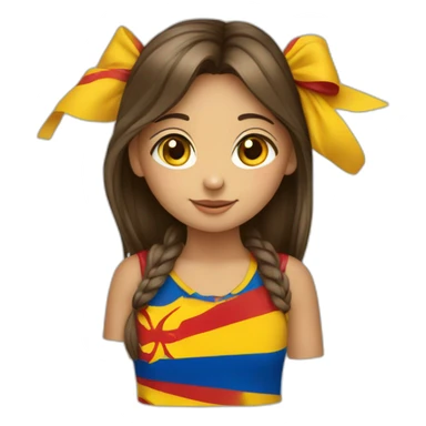 Drapeau Catalan tenu par une fille sticker