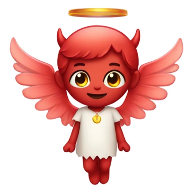 cute devil with halo and angel wings sticker