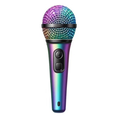 Iridescent gradient handheld microphone with rhinestones  sticker