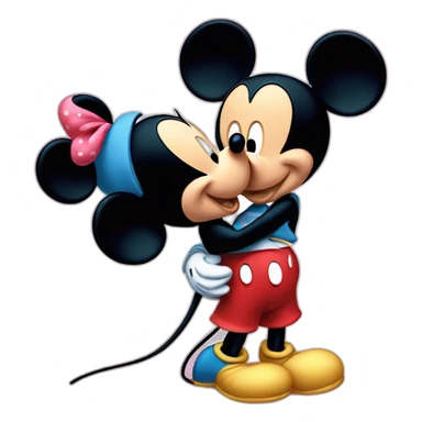 Mickey mouse kissing minnie sticker