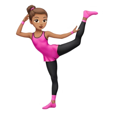 sport stretch dancer in black leotards and pink socks who talk sticker