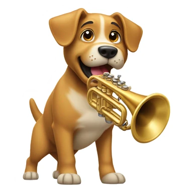 Dog playing trumpet sticker
