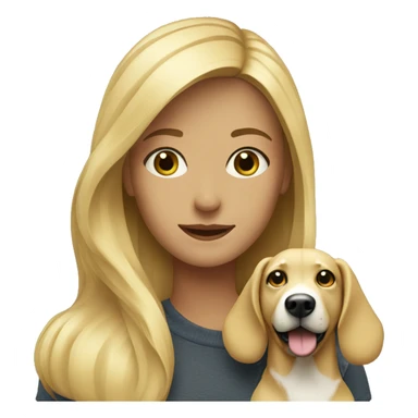 blonde girl with dog outdoors sticker