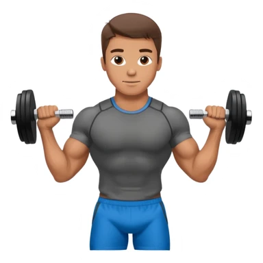 fit man wearing clothes lifting dumbbells,sideways photo sticker