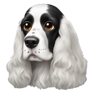 black and white english cocker spaniel with nose spots  sticker