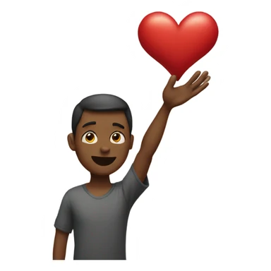 Throwing a heart sticker