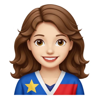 jewish white girl wavy brown hair girl philippine flag sticker