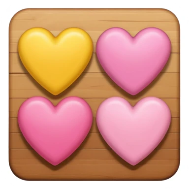 3 hearts : Yellow, Pink and brown heart sticker