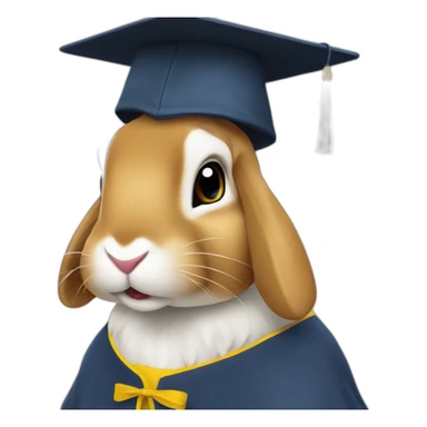 Ukrainian rabbit student in a square academic cap sticker