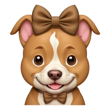 pitbull with a bow headband sticker