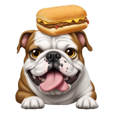 Bulldog francés eat a big macdonalls  sticker