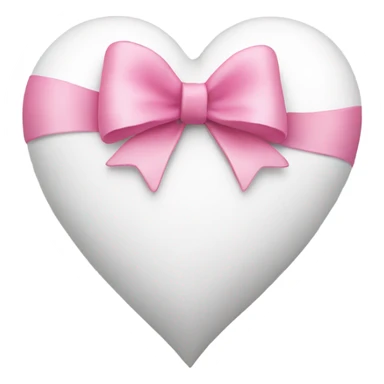 white heart with a pink bow sticker