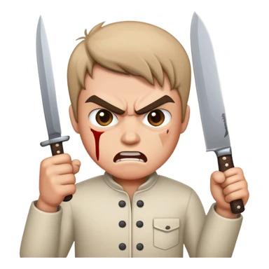 Angry with a knife sticker