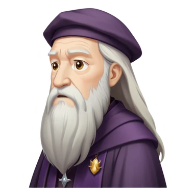upset Dumbledore side profile with long white beard sticker