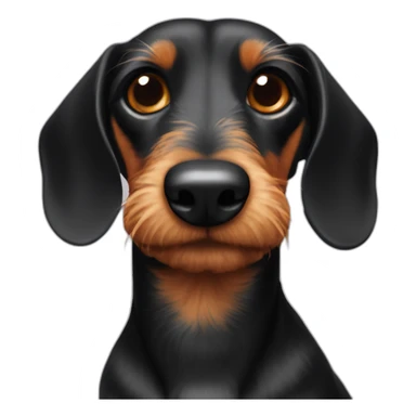 Wire-haired Dachshund face black fire sticker