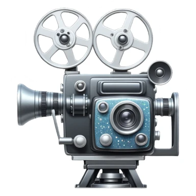 old movie camera with sparkles sticker