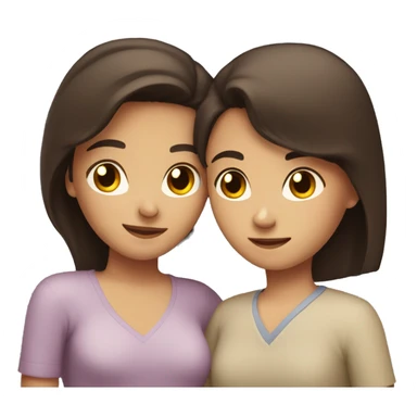 Brunette girl and brunette boy hugging in love sticker