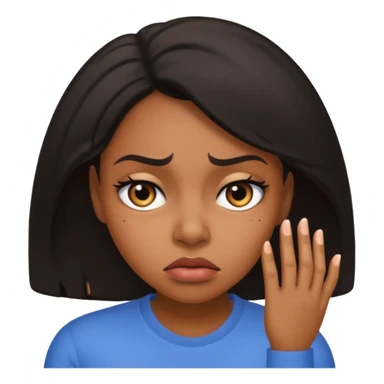 upset black woman rolling her eyes sticker