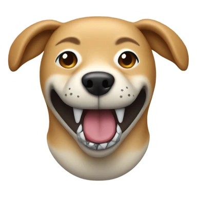 Tan dog with open mouthed shark travel neck pillow sticker