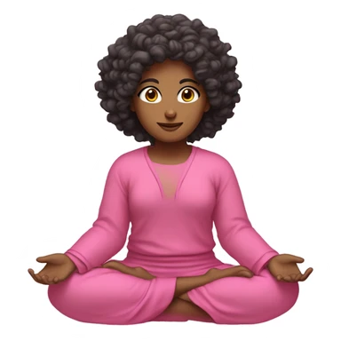 Curly Dark hair meditation pink clothes seat sticker