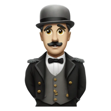 charlie chaplin in the great dictator in-costume sticker