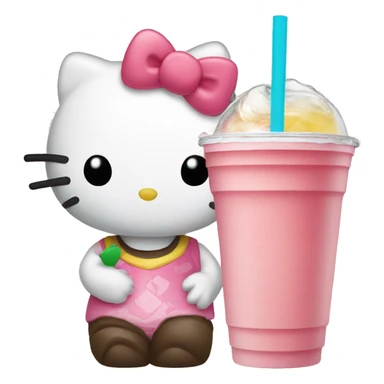 Hello kitty drinking boba sticker