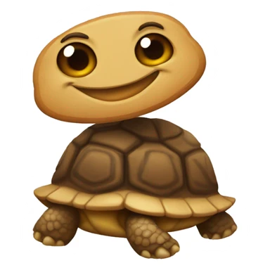 A cookie turtle in the style of Google Emojis sticker