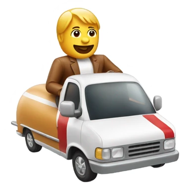 barber riding a hotdog mobile sticker