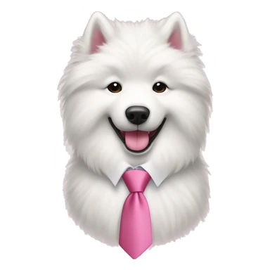 Samoyed in love with other Samoyed with pink ties  sticker