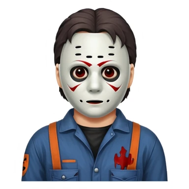 michael myers black eyes in the mask and upper torso sticker