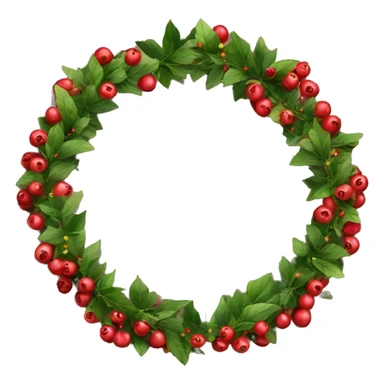 Christmas berries garland on wood table  sticker