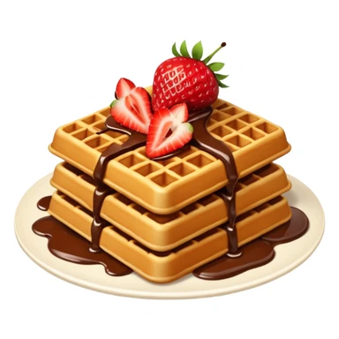 waffles with chocolate and strawberries on top  sticker