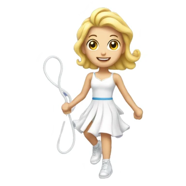 White Princess jump rope  sticker