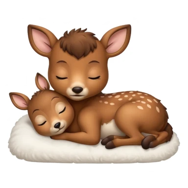 Baby Deer Sleeping in Bed sticker