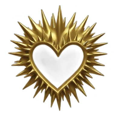 Gold spiky heart frame goth style sticker