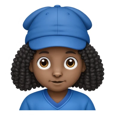 curly hair black rabbit with blue jersey and hat sticker