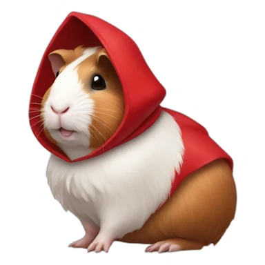Guinea pig wearing little red riding hood sticker