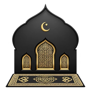 Muslim prayer mat black sticker