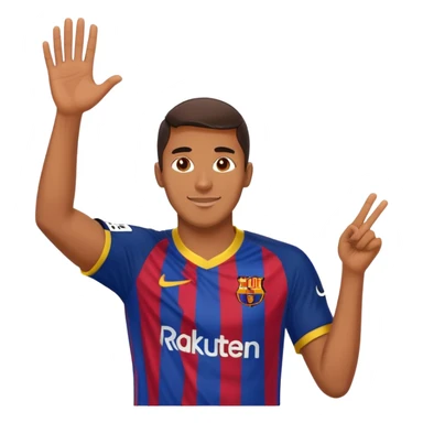 Lamine Yamal in Barcelona football kit, celebrating sticker