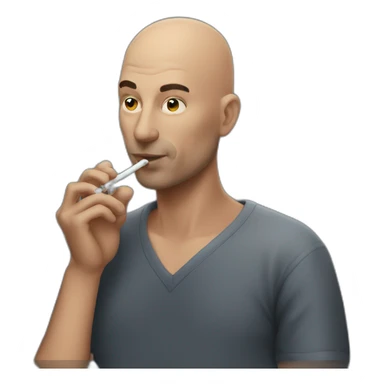 bald guy smokes a hookah  sticker