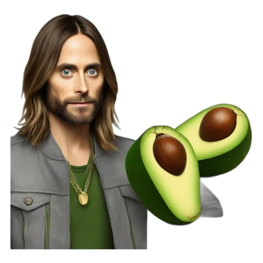 Jared Leto with an avocado sticker