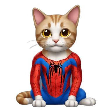 cat in a spiderman costume sticker
